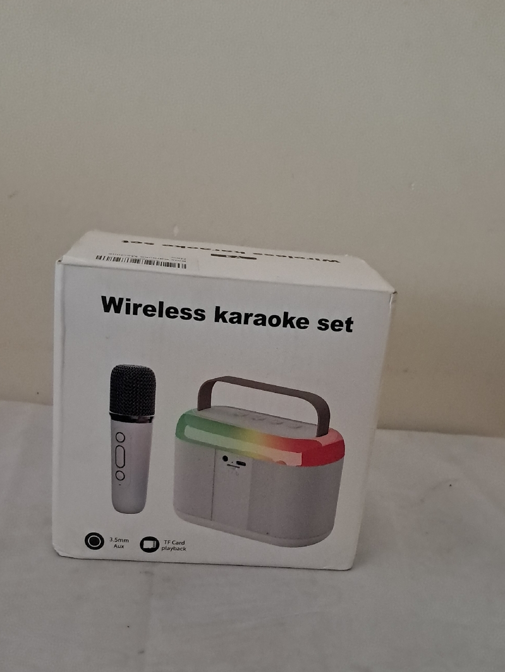 Wireless Karaoke Set Portable Speaker with Microphones - White